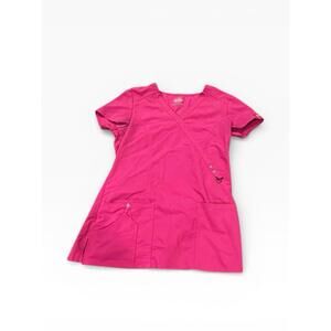 Dickies Scrub Top Women’s XS Pink Wrap Style Medical Uniform